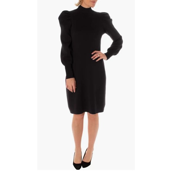 TAYLOR DRESSES Turtleneck Long Sleeve Knit Sweater Dress in Black - NWT - Size L - Picture 4 of 4